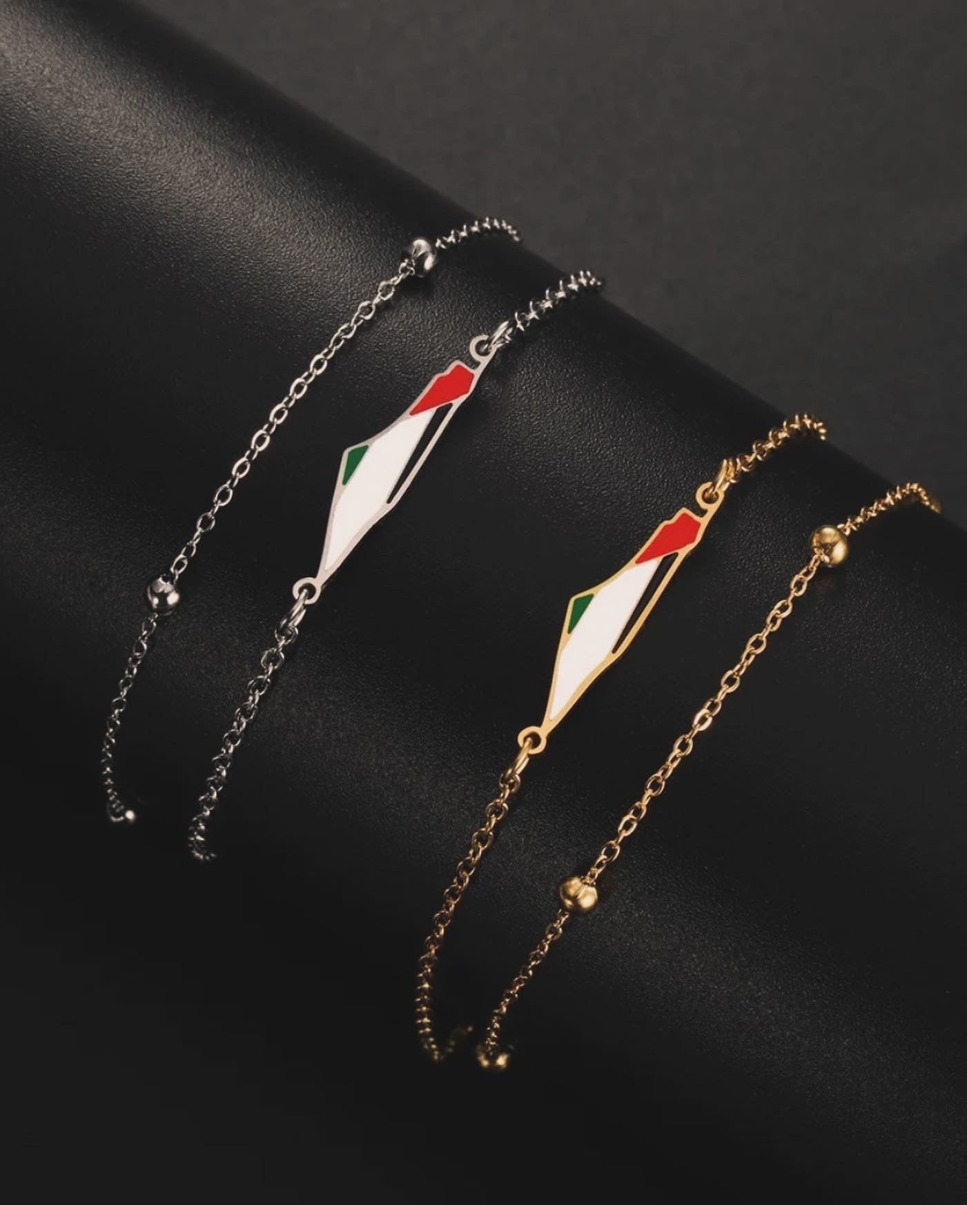 Exklusivt armband med Palestinas karta