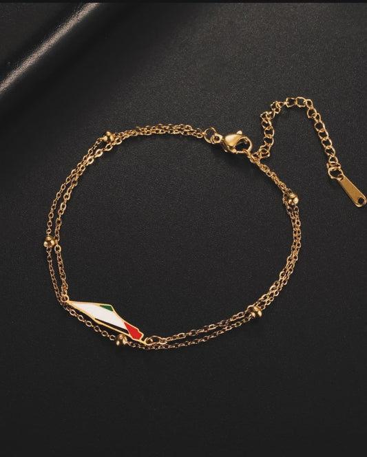 Exklusivt armband med Palestinas karta