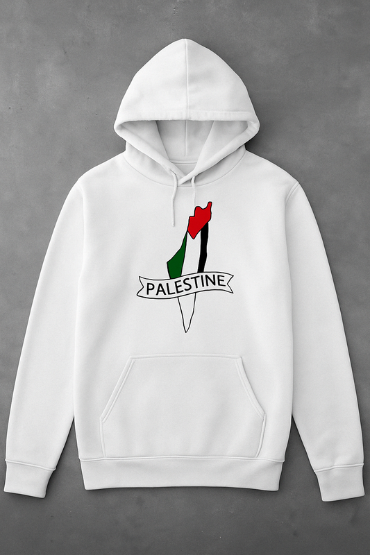 Hoodie med Palestina karta