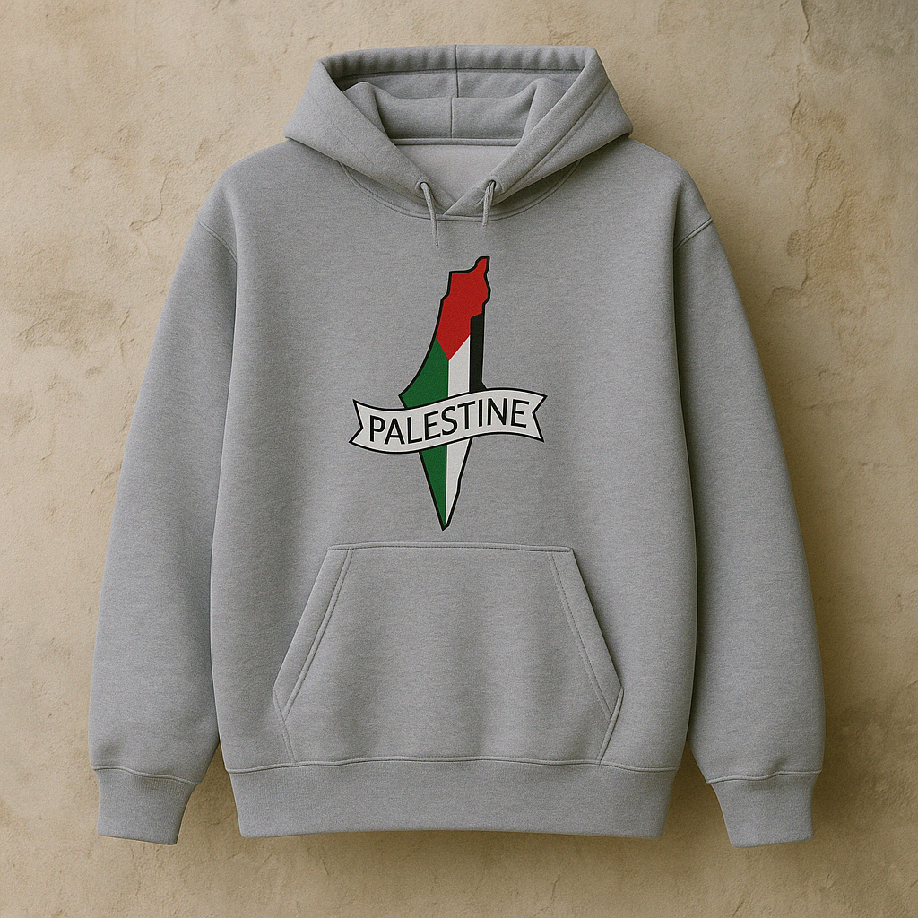 Hoodie med Palestina karta