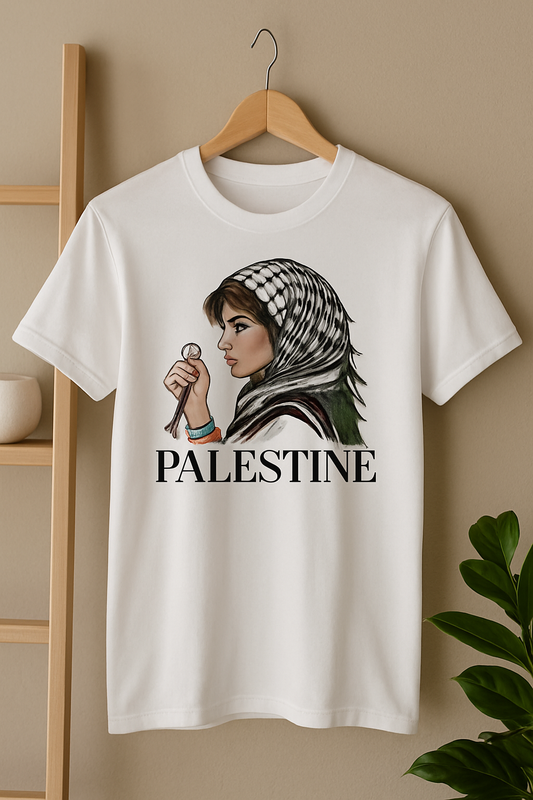 Palestina T-shirt med Keffiyeh-design