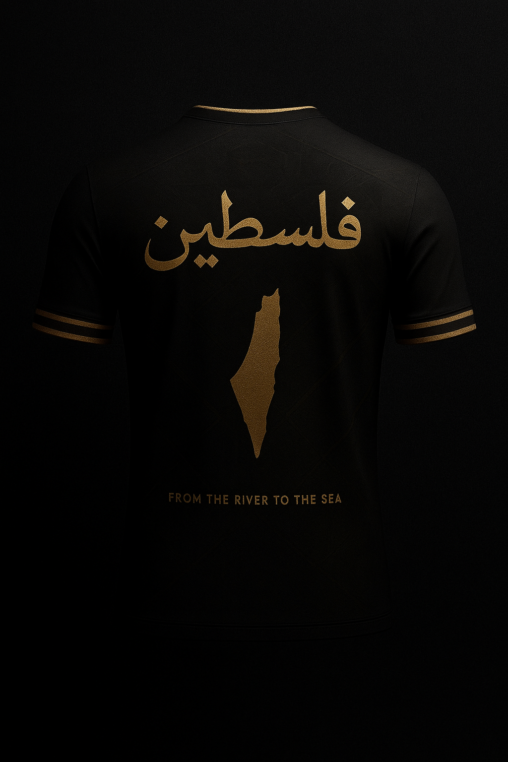 Svart Palestina-tröja (Karta & From the River to the Sea)