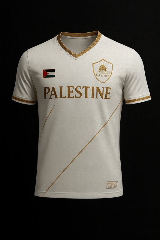 تيشيرت فلسطين الأبيض (الخريطة ومن النهر إلى البحر)